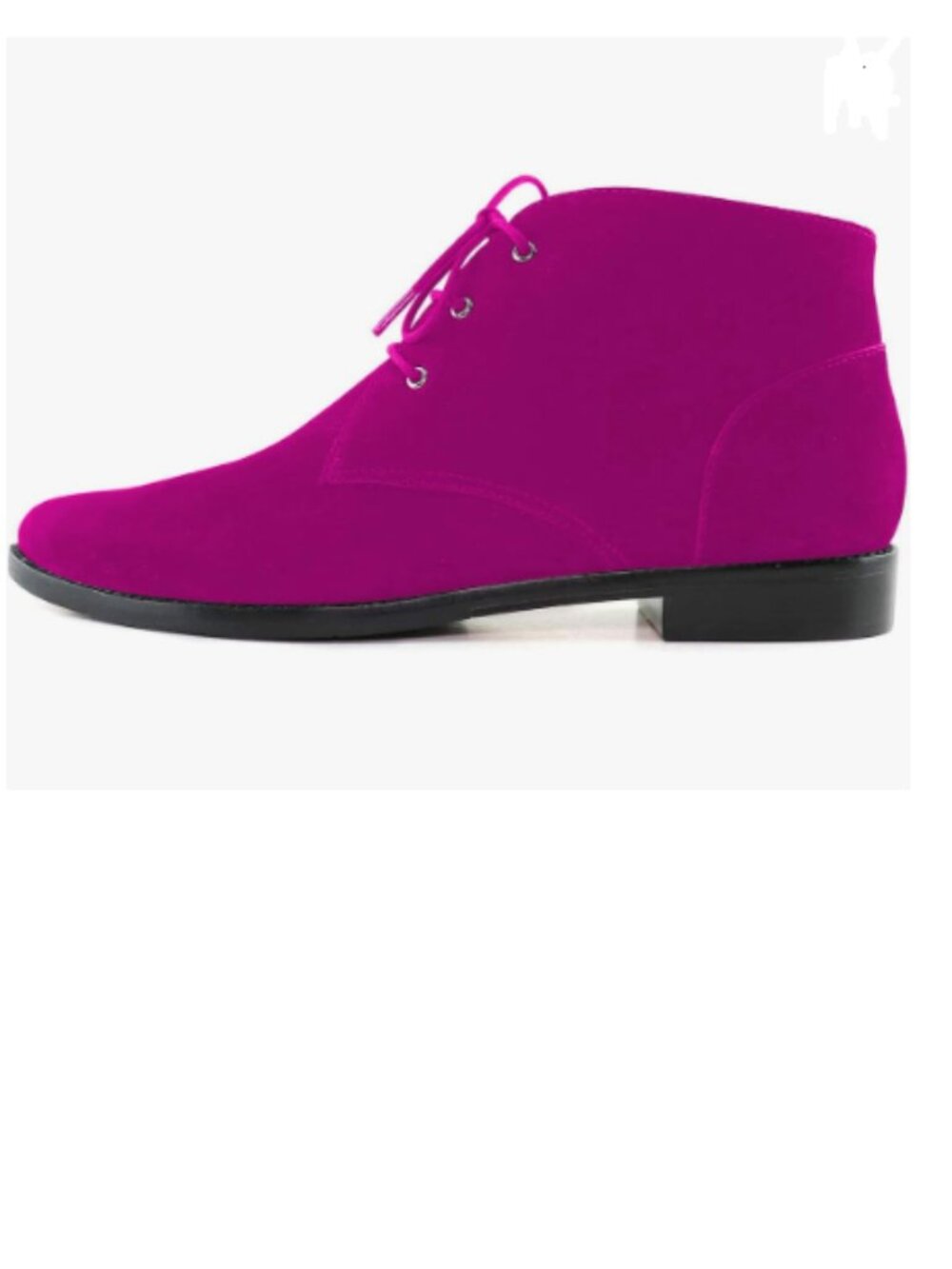 Fuchsia Low Heel Pointy Toe Lace Up Chukka Ankle Boot Fall Winter Dress Shoe